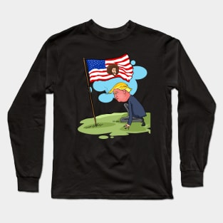 Trump Kaepernick US Flag Long Sleeve T-Shirt